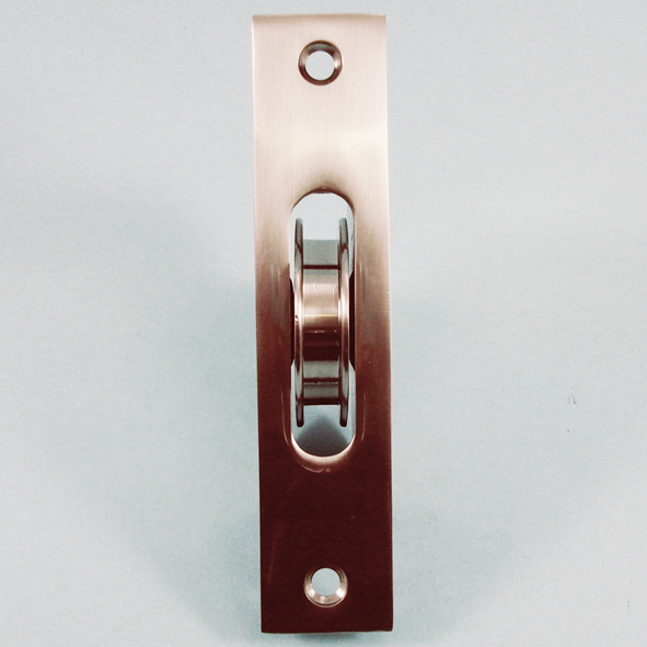 THD191/SNP • Satin Nickel • Square • Sash Pulley With Steel Body and 44mm [1¾] Brass Pulley
